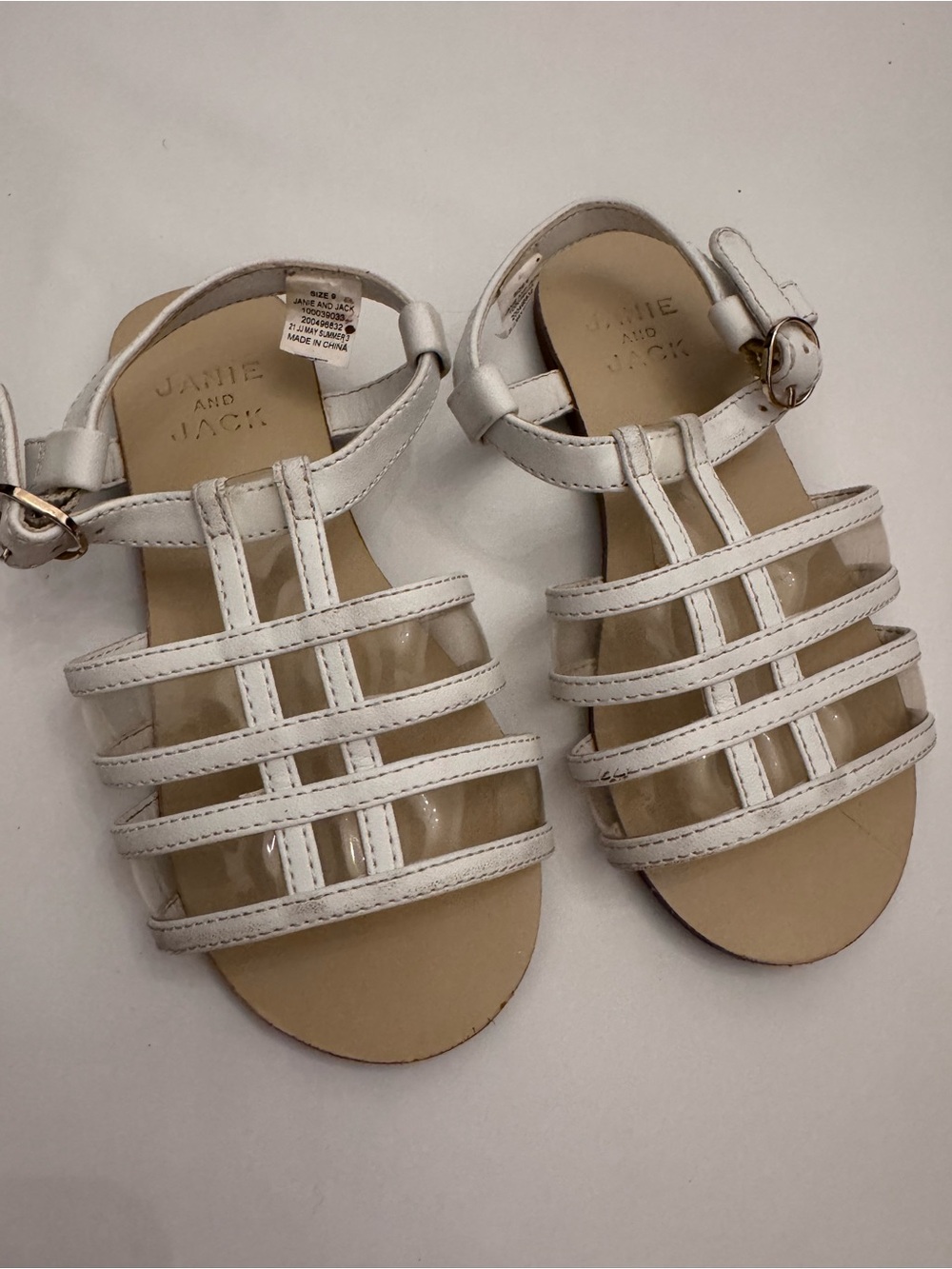 Janie and Jack White Girls Strappy Gladiator Sandals 9